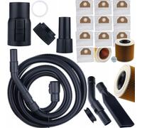 Rosfix Set : 10 sacs à poussière + filtre + 4m de tuyau d'aspiration pour Kärcher WD3, WD2, MV3 | Filtration améliorée