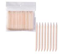 Rosfix Set Bâtonnets Manucure Pédicure 100 Pièces - Bois d'Oranger Naturel | Double Embout Biseauté et Pointu | 9,6 cm | Pour Cuticules et Ongles | Accessoire Beauté