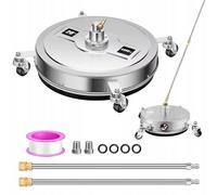 Rosfix Set Brosse de Nettoyage T-Racer 50cm - INOX, 275 Bar, 1/4" Quick Connect | 2 Lances 86cm, 2 Buses 25° | pour Terrasse, Béton, Pavés | Accessoire Nettoyeur Haute Pression