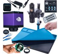 Rosfix Set Earth Pro MCEP-0.5X Microscope numérique avec caméra Tucana Pro HDMI/USB et tapis en silicone 380 x 260 mm, zoom 7-45x, monture C, pour laboratoire, industrie, électronique, éducation