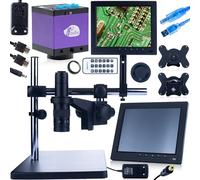 Rosfix Set Earth Pro MCEP-0.5X-PZRR Microscope numérique avec écran 8", support et caméra Tucana | Zoom 7-45x, monture C | Pour électronique, laboratoire, industrie | Microscopie stéréo