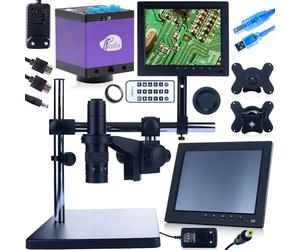 Rosfix Set Earth Pro MCEP-0.5X-PZRR Microscope numérique avec écran 8", support et caméra Tucana | Zoom 7-45x, monture C | Pour électronique, laboratoire, industrie | Microscopie stéréo