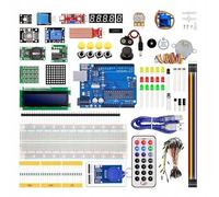 Rosfix Set Kit D’Initiation Arduino XXL UNRR3 - 146 Composants Électroniques | Carte UNO, Capteurs, Écran LCD, Moteur, Breadboard | Pour Apprentissage Programmation STEM