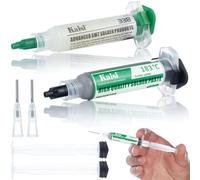 Rosfix Set Pâte à Souder Flux 338 + Étain Liquide 183°C - Application Précise | 2 Pistons, 2 Aiguilles | Pour Réparation GSM BGA | Accessoire de Soudure Électronique