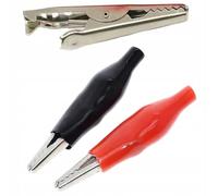 Rosfix Set Pinces Crocodile Isolées 4A - Rouge et Noir | Sécurité Électrique | Connexion Fiable | Pour Tests de Circuits, Prototypage | Accessoire Électronique