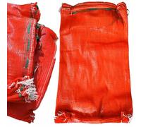 Rosfix Set Sacs Filet Rouge 60x90 cm - Résistants 30-35 kg | Fermeture à Cordon | Réutilisables et Aérés | Pour Légumes, Bois, Déchets | Lot de 100 | Sac d’Emballage