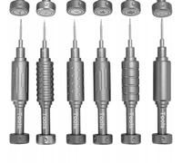 Rosfix Set Tournevis de Précision Magnétiques 6 Pièces - Alliage d'Aluminium, Pointe Magnétique | Antidérapant | Pour Téléphones, Montres, Tablettes | Outil Électronique