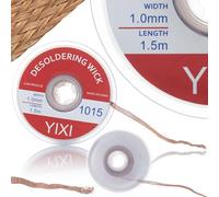 Rosfix Tresse à Dessouder 1mm x 1,5m - Cuivre avec Résine | Haute Absorption de Soudure | Pour Réparation Électronique Précise | Accessoire de Dessoudage