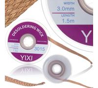 Rosfix Tresse à Dessouder 3mm x 1,5m - Cuivre avec Flux de Résine | Soudure Précise | Absorption Rapide de l'Étain | Pour Réparation Électronique | Accessoire de Soudage