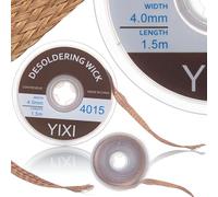 Rosfix Tresse à Dessouder 4mm x 1,5m - Cuivre avec Résine | Haute Absorption de Soudure | Pour Réparation Électronique Précise | Accessoire de Dessoudage