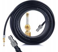 Rosfix Tuyau de Nettoyage Canalisation 10m 1/4" QC - Buse Ressort Laiton | 200 Bar, 60°C | Flexible et Résistant | Pour Égouts, Gouttières, WC | Accessoire Nettoyeur Haute Pression