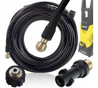 Rosfix Tuyau de Nettoyage de Canalisations 15m 1/4" - Buse Laiton, 155 Bar, 60°C | Raccords M22 x 1.5 | compatible avec nettoyeur haute pression Kärcher K2-K7