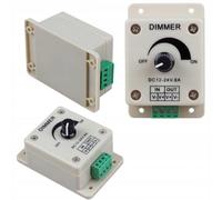 Rosfix Variateur LED Manuel 12V-24V 8A 192W - Potentiomètre Précis | Boîtier Compact 89x60x55 mm | Pour Rubans LED Intérieur/Extérieur | Accessoire Éclairage