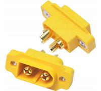 Rosfix XT60E-M Connecteur de panneau | Connecteur AMASS à courant fort XT60 | 30A continu / 60A en pointe | Avec montage par vis