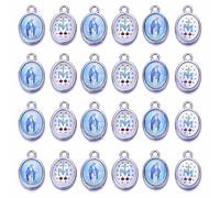 Rosfully Lot de 100 médailles miraculeuses en alliage pour fabrication de bijoux, Métal, Pas de gemme