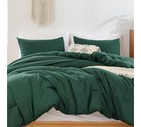 ROSGONIA California King Comforter Set Emerald Green, 3pcs (1 Boho Dark Forest Green Cal King Comforter & 2Pillowcases), Oversized Blanket Quilt