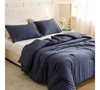 ROSGONIA Parure de lit Double/jumeau XL pour garçons et Filles, Bleu Marine, 1 Couette Bleue et 1 taie d'oreiller, Couette légère et Douce pour dortoir