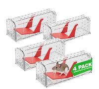 Roshield 4 X pièges à Souris sans cruauté pour l'intérieur et l'extérieur Piège antiparasitaire Durable pour la Capture Vivante. Piège à Souris réutilisable pour rongeurs. Capteur Rapide & Efficace