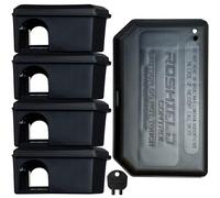 Roshield 5 boîtes d'appât de la Souris Noires pour Le contrôle de la Souris (Vide, Aucun appât Inclus)