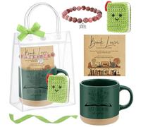 Roshtia 1 lot d'accessoires pour amateurs de livres Just One More Chapter Reader Club Accessoires Bookish Mug Vert Poupée Crochet Bracelet Carte Sac pour Femme Bibliothèque Bibliothèque Anniversaire