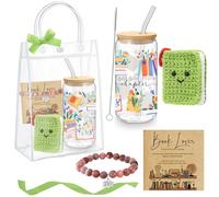 Roshtia Lot de 6 cadeaux pour les amateurs de livres pour femme Just One More Chapitre Readers Club Accessoires Crochet Livre Poupée Bracelet Carte Bookclub Cadeau pour librairie ou bibliothécaire