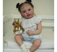 ROSHUAN Grande Taille Reborn Tout-Petit Fille Poupée 24 Pouces 60 cm Poupées Bébé Réaliste Corps en Tissu Doux Poupée Bébé Vie Réelle Ressemble à Une Vraie Poupées Toddler Reborn