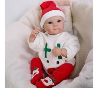 ROSHUAN Life Like Reborn Poupée en silicone pour bébé - 45,7 cm - Poupée réaliste pour nouveau-né fille Bettie - Yeux bleus - Cadeaux de Noël pour enfants à partir de 3 ans