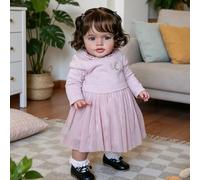 ROSHUAN Poupée Fille Reborn 26 Pouces Ultra-Réaliste, Corps en Tissu Silicone Vinyle Souple, Poupée Nouveau-Né Mignonne, Jouet Cadeau d'anniversaire pour Enfants