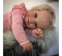 ROSHUAN Poupée Reborn avec cheveux blonds - 50,8 cm - Anatomiquement correcte - Poupée nouveau-né réaliste - Corps doux - Imperméable - Jouet avec tenue rose