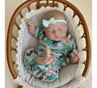 ROSHUAN Poupée Reborn Baby Dolls Eyes Close Girl de 48,3 cm en tissu doux et cheveux peints qui ressemblent à de vrais nouveau-nés, jouets pour enfants