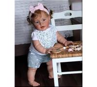 ROSHUAN Poupée Reborn de grande taille avec corps en tissu de 66 cm faite à la main en vinyle pour tout-petit, poupée nouveau-né réaliste qui semble réaliste pour tout-petit, jouets pour enfants