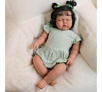 ROSHUAN Poupée Reborn noire de 61 cm en tissu lesté pour bébé fille afro-américaine réaliste