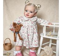 ROSHUAN Poupée Reborn Pippa de grande taille pour tout-petits, 66 cm, poupée réaliste en vinyle doux, corps en vinyle doux, cadeau pour enfants à partir de 3 ans