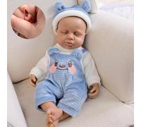 ROSHUAN Poupée Reborn réaliste de 30,5 cm en silicone pour bébé garçon noir afro-américain vraie vie bébé poupée mini poupée de sommeil réaliste nouveau-né poupée jouet