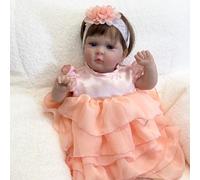 ROSHUAN Poupée Reborn réaliste de 48,3 cm, corps en tissu doux avec robe de princesse qui semble réaliste pour nouveau-né, jouet pour enfants de 3 ans