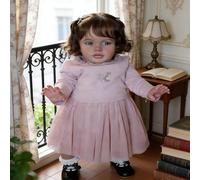ROSHUAN Poupée Reborn réaliste de 66 cm - Grande taille - Cheveux bruns - Poupée bébé en tissu doux - Peut tenir debout - Poupée réaliste pour enfants