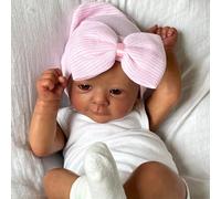 ROSHUAN Poupée Reborn réaliste pour bébé fille noire - Poupée afro-américaine de 48,3 cm avec peau de caramel réaliste avec corps en tissu doux pour enfants à partir de 3 ans
