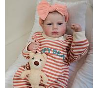 ROSHUAN Poupée Reborn réaliste pour fille - Poupée nouveau-né réaliste de 50,8 cm avec yeux ouverts avec corps lesté doux, cadeau peint avancé pour enfants à partir de 3 ans
