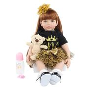 ROSHUAN Poupée Reborn réaliste pour petite fille, 61 cm, poupée réaliste qui ressemble à la vie réelle, poupée en tissu doux lesté, poupée bébé avec robe de princesse pour enfants cadeaux