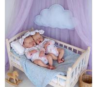 ROSHUAN Poupées Bébé Reborn Silicone Corps Entier Vinyle Jumelles Filles 18 Pouces 45 cm Poupée Bébé Nouveau-nés Réalistes Anatomiquement Correctes Jumeaux Poupées Bébés Réalistes
