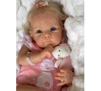 ROSHUAN Poupées réalistes de 45,7 cm en tissu doux avec corps reborn réaliste qui ressemblent à la vraie vie nouveau-né blonde fille reborn réaliste poupée bébé reborn yeux ouverts pour enfants