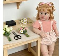 ROSHUAN Poupées Reborn Réalistes 26 Pouces 66 cm Poupée Bébé Reborn Réaliste Grand Taille Fille Pippa Corps en Tissu Ultra-Doux Bébé Poupée La Vie Réelle pour Enfants