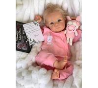 ROSHUAN Real Life Poupée Reborn avec cheveux 45,7 cm - Poupée nouveau-né réaliste en vinyle doux lestée taille vivante pour bébé blonde fille reborn pour enfants à partir de 3 ans