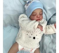 ROSHUAN Real Life Poupée Reborn pour fille 48,3 cm - Adorable poupée endormie réaliste en tissu doux - Poupée nouveau-né réaliste à partir de 3 ans