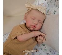 ROSHUAN Real Life Poupée Reborn réaliste de 48,3 cm pour fille endormie, corps en tissu doux, poupée nouveau-né réaliste qui ressemble à de vraies poupées Reborn pour enfants de 3 ans