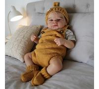 ROSHUAN Réalistes Poupées Reborn Silicone Corps Entier Vinyle Garçon 17 Pouces 43 cm Poupée Réaliste, Poupées Nouveau-nés Réalistes Qui Semblent Vraies avec Accessoires pour Jouets