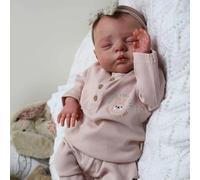 ROSHUAN Vie Réelle Poupées Bébé Reborn Fille 19 Pouces 48 cm Poupée Bébés Réalistes Corps en Tissu Souple Qui Ressemble à Un Vrai Nouveau-né Poupées Endormi pour Enfants âges 3+