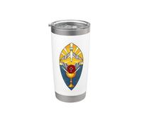 Rosicrucian Sceau du Graal Rose Croix Gobelet isotherme en acier inoxydable double paroi
