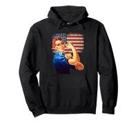 Rosie The Riveter Drapeau américain USA Rosie la riveteuse Sweat à Capuche