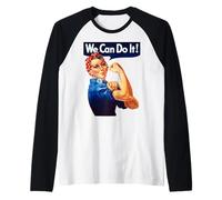 Rosie The Riveter Poster We Can Do It Feminist Retro Manche Raglan